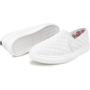Tuboom Sneakers for Girls Slip On Shoes Little/Big Kid Comfort Low Top Fashion Tennis/Walking Casual Sneakers for Kids, Size 2