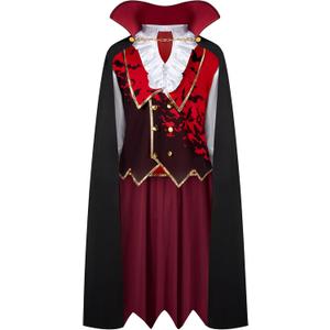 Spooktacular Creations Halloween Men Vampire Costume, Adult Vampire Cloak and Accessories,Halloween Costume (Large)