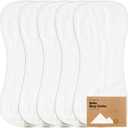 5-Pack Muslin Burp Cloths Baby Boy, Girl - Very Absorbent Baby Burp Cloth Rags, 8-Layers Viscose Derived from Bamboo Cotton Muslin Towel, Super Soft Spit Up Rags, No Shrink Washcloths (Soft White)