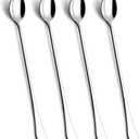 Lovingly Yours 9.5-Inch Long Handle Iced Tea Spoon, Coffee Spoons, Ice Cream Spoons, Stainless Steel Cocktail Stirring Spoons, Set of 4