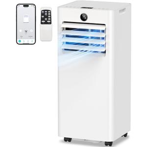 CPHCPH Portable Air Conditioner 16,000-Btu-AC Unit 5-in-1 WiFi Smart Portable Air Conditioner with App, Cooling Rooms up to 750 Sq.Ft, Fan & Dehumidifier, Remote, 24H, Window Kits for Room Indoors