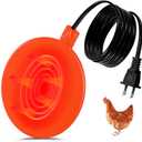 Hortsun Chicken Water Heater for Winter, Poultry Water Heater Base 120v 35w Silicone Heated Pad Chicken Waterer Heated Coop for Metal Stock Tank with 47.24 Inches Cord(Orange)