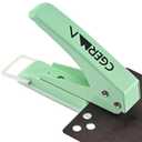 Single Hole Puncher, 1/4" Hole, 50% Labor Savings, Heavy Duty Metal Punch, 15 Sheet Capacity, for ID Cards, Chipboard, Art Project, Crafts Easy Punching, Green