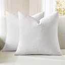 MIULEE White Couch Pillow Covers 20x20 Inch, Set of 2 Soft Chenille Decorative Square Throw Pillow Covers Farmhouse for Sofa Living Room Bed (20" x 20" (Pack of 2))