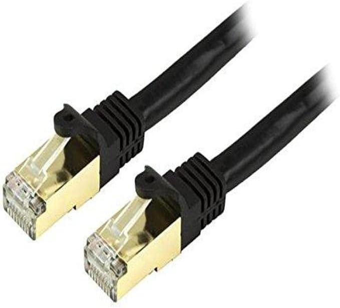 StarTech.com 2ft CAT6a Ethernet Cable - 10 Gigabit Shielded Snagless RJ45 100W PoE Patch Cord - 10GbE STP Network Cable w/Strain Relief - Black Fluke Tested/Wiring is UL Certified/TIA (C6ASPAT2BK)