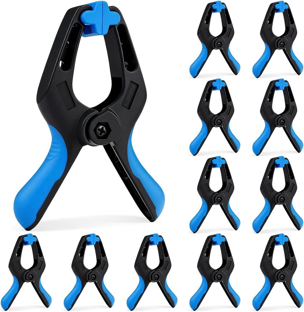 12 Pack 4inch Heavy Duty Spring Clips, Plastic Spring Clamps for Woodworking, Backdrop Stand, Pool Cover, Photography, Crafts