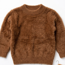 Curipeer  Solid Ruffle Basis Pullover Sweater Turtleneck Longsleeve Fall Clothes for Baby Girl and Boy (3-6 Months, Brown)