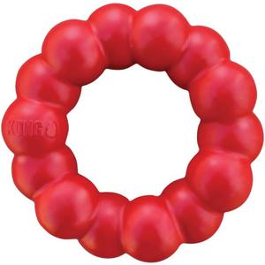 KONG Ring - Natural Rubber Ring Toy for Healthy Chewing Habits - Chew Toy Supports Dog Dental Health - Dog Toy Supports Instincts During Playtime - for Medium/Large Dogs