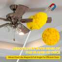 Ceiling Fan Cleaner Duster High Ceiling Extended Fan Blade Cleaner from 13 to 50 Inch Reusable Microfiber Ceiling Fan Duster with Extension Handle for Furniture Bookshelves Wall Door (Yellow)