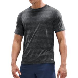 MIER Mens T Shirts Short Sleeve Quick Dry Active Tee for Running Workout Gym, Stripe (3X-Large)