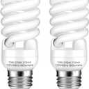 CFL Light Bulbs E26 Base, T2 Spiral 13Watt (60Watt Equivalent) Soft White 2700K 900lm Compact Fluorescent Light Bulbs, UL Approved, 120v 60Hz, Self Ballasted CFL Bulbs, Pack of 2