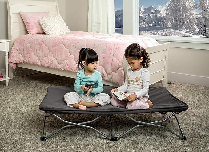 Regalo Portable My Cot, Award Winning Brand, Toddler Cot, Gray, 48" Long, 24.5" Wide, Toddler Bed