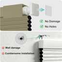 Changshade No Drill No Tools Blackout Cellular Shades,Cordless Blinds for Indoor Windows,Room Darkening Window Shades Honeycomb Blinds for Bedroom,Office,Home,35" w x 48" h,Light Brown