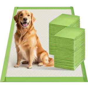 Gardner Pet Dog Pee Pads Extra Large 29"x47", XL Thicker ECO Green Disposable Puppy Training Pads Super Absorbent Full Edge-Wrapping Pad for Dogs, Puppies, Cats, Rabbits (50 Count)
