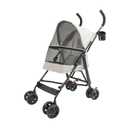 Pet Travel Stroller 22 * 18 * 38in, Pet Stroller Made of Oxford Cloth, Spray Molding Foldable, Small Dog Cat Cage Jogger Travel Carrier Breathable and Visible 22 Lbs Capacity(Gray)