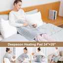 Deepsoon Heating Pad,Electric Heating Pads for Back,Neck,Moist Heating Pad for Abdomen Shoulder Knee Legs,Dry/Moist Heat&Auto Shut Off,Mother's Day Birthday for Men and Women,Light Gray,24x20 Inch