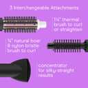 Conair Double Ceramic 3-in-1 Hot Air Brush, Interchangeable Attachments: 1-Inch Thermal Brush, -Inch Boar and Nylon Bristle Brush, and Concentrator, Voluminous Curls & Straight Styles, White