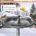 55w Bird Bath Heater with Fountain for Outdoors in Winter Submersible Bird Bath Deicer Pond Deicer with Thermostatically Control Tape Cord Cover for Chicken Livestock Garden Anti Freezing