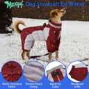 MIGOHI Full Body Dog Coat - Warm Reflective Small Dog Winter Coat with Harness, Turtleneck Fleece Jacket for Dogs,Four-Leg Windproof Puffer Jackets Snowsuit with Zipper for Small Dogs