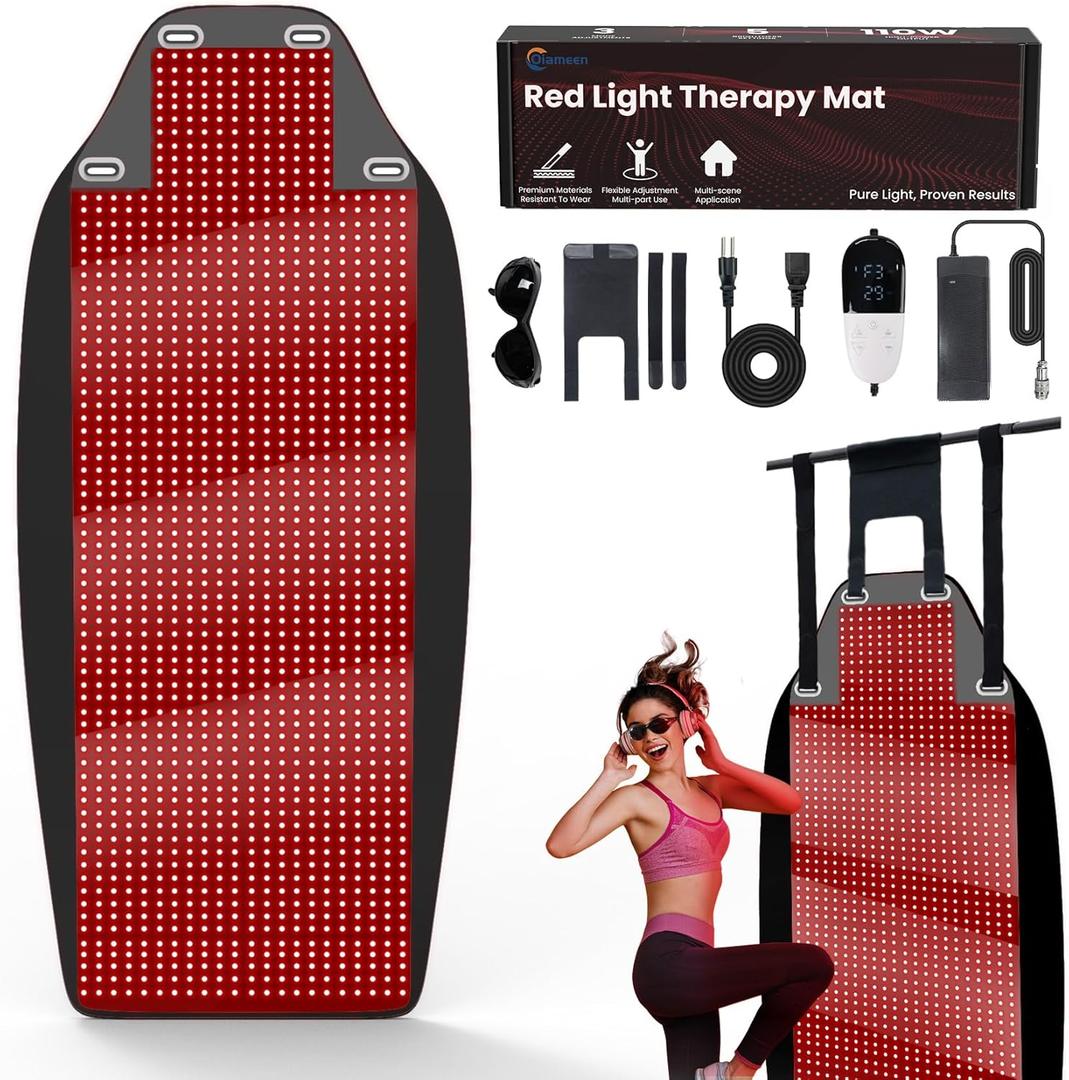 Red Light Therapy Mat - 74*33.5in (Extra 20% Larger) Red Light Therapy Pad Blanket with 1443pcs LED Beads (660nm + Infrared 850nm), for Full Body Pain Relief, Improve Sleep, for Home, Travel