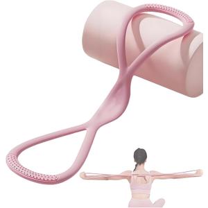 Luminousdo Resistance Bands, 8 Shaped Resistance Band for Women, Full Body Workout Exercise Equipment with Non-Slip Handle for Arms, HIPS & Back Training, Perfect for Yoga & Strength Training (Pink)