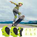 WayEee Kids Bike Helmet Set Skateboard Knee Pads, Helmet Pad Set Protective Gear Set Adjustable for Girls Kids 3-14 Helmet Elbow Pads Wrist Guards for Sport Cycling Bike Roller Skating Scooter, S (3-10years)