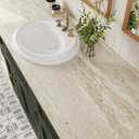 VEELIKE Natural Beige Travertine Peel and Stick Countertops Waterproof Marble Contact Paper for Countertops 24''x354'' Renter Friendly Self Adhesive Vinyl Countertop Wallpaper for Kitchen Bathroom