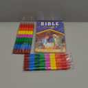 BenLouis 12 Christian Mini Coloring Books Kids with 12 Stacking Crayons Bible Verse Religious Party Favors Small Activity Books Bulk for Kids Sunday School Christmas Party Gift Goodie Bag Stuffers