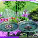 SZMP Solar Fountain 3.5W Bird Bath Fountains with Flower Upgraded Glass Panel, Solar Powered Water Fountain with 7 Nozzles & 4 Fixer, Solar Fountain Pump for Bird Bath, Garden, Pond, Pool (White)