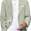 PJ PAUL JONES Blazer for Men Casual Cotton-Linen Sport Coat Lightweight 2 Button Lined Blazer Jacket (Green, XXL)