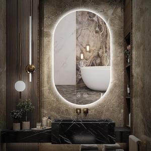 Niccy Oval LED Bathroom Vanity Mirror, 40x24inch Frameless Backlit Mirror with Light, Smart Anti-Fog Mirror with Memory Function Dimmable Lighted Mirror