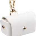 Ring Bearer Pillows for Dog Collar, Leather Wedding Ring Pillow Box, Couple Ring Storage Box for Proposal, Engagement, Wedding Ceremony, Party (White)