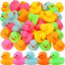 50 Pack Multicolor Mini Rubber Duck Bath Toy Colored Little Ducks