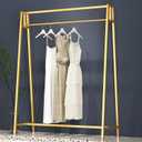 HOMEKAYT Gold Clothing Racks for Hanging Clothes,Modern Metal Heavy Duty Garment Rack,Portable Retail Display Rack Iron Clothing Racks 47''L-Gold