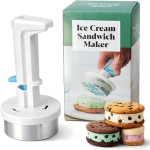 Ice Cream Sandwich Maker Tool, Stainless Steel Ice Cream Scoop with Trigger Release, Easy Ice Cream Cookie Sandwich Maker, Dessert Scoop for Homemade Ice Cream Treats