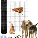 Tongmo 4 ft x 100 ft Black PVC Coated Welded Wire Fence, 16GA Garden Chicken Wire Fence Roll, Mesh Size 2" x 4" Hardware Cloth, Ideal for Yard Protection and Poultry Netting (4ft*100ft)