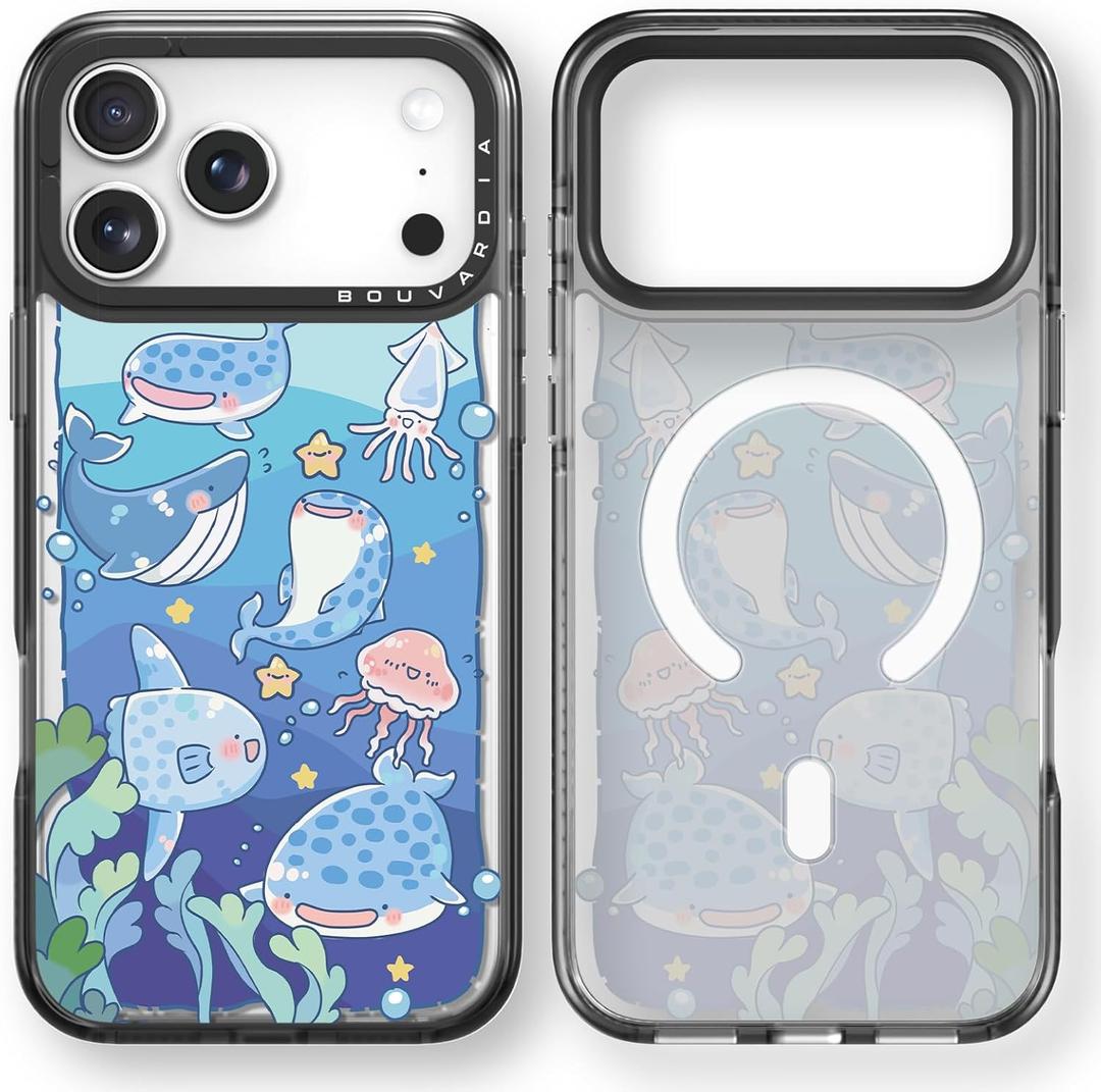 Bouvardia for iPhone 17 Pro Case, Magnetic Shockproof Protective Phone Case & Ocean World Design & Compatible with Magsafe, Aesthetic Cute Girly Cover for Women and Girl