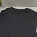 Chunpin Women's Long Sleeve Bodysuit Square Neck Notch V Neck Body Suits Double Lined Going Out Outfits Thong Bodysuits. , Extra Large, Black