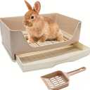 BWOGUE Large Rabbit Litter Box Toilet,Potty Trainer Corner Bedding with Drawer Larger Pet Pan for Adult Guinea Pigs, Rabbits, Hamster, Chinchilla, Ferret, Galesaur, Small Animals(White)