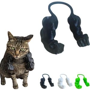 3D Printed Cat Muscle Arms, Halloween Cat Costume Accessory Neck Arms for Pet Cosplay, Lightweight Muscular Arms for Cats Birthday Party Supplie, Halloween Unique Costume Prop for Pets (Black)