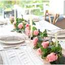 FiveSeasonStuff 28 Ft 4 Rose Silk Flower Garlands Artificial Flowers Decoration Hanging Floral Decor for Wedding Baby Shower Birthday Party Garden (Amaranth Pink)