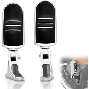 FOVPLUE Passenger Mini Footboard, Passenger Footpegs w/Mount Kit for Harley Touring 1993-2025,for CVO Electra Glide Road Glide Road King Street Glide Ultra Classic Ultra Limited Revival FLH,Chrome#1