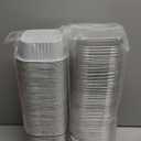 Aoriher 150 Pieces 10 oz Mini Cake Pans with Lids Aluminum Foil Baking Cups Square Disposable 4" x 4" Large Cupcake Cups Baking Tins for Kitchen Brownie Pudding Desserts Holders(White)