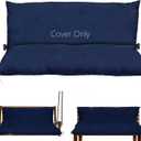 Oslimea Swing Cushion Cover Replacement 47 x 40 Outdoor Porch Swing Cushions 2-3 Seater Replacement Cover with Ties and Buckle Waterproof for Outdoor Patio Porch Swing Cushions, Blue