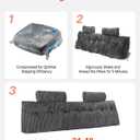 VEVOR Headboard Pillow, King Size Wedge Headboard Pillow with 2 Side Pockets and 2 Headrests, Bed Wedge Pillow with Washable Flannel Cloth, for Reading, Gaming, Resting, Working in Bed, Grey