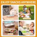 Stainless Steel Snack Containers, 2 Compartment lunch box with Lids, Reusable Food Storage Containers with Lids for Travel, Outdoor, Camping (2pcs)