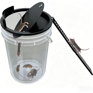 Bucket Lid Mouse Trap Metal 5 Gallon Bucket lid,Strong Metal Material That Cannot be Bitten, auto Reset, (Black)