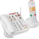 VTech SN5147 Amplified Corded/Cordless Senior Phone with Answering Machine, Big Buttons, 90dB Extra-Loud Ringer, 50dB Audio Assist, Call Blocker