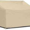 SunPatio Outdoor Sofa Cover 60 Inch, Heavy Duty Bench Covers, Patio Furniture Cover with Waterproof Sealed Seam, All Weather Protection, Beige