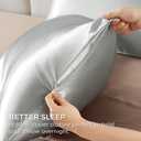 Bedsure Satin Pillowcase with Zipper, Similar to Silk Pillow Cases 2 Pack, Grey Satin Pillow Cases Standard Size, Silky & Soft Pillow Covers for Hair and Skin, Gifts for Women Men, 20x26 Inches